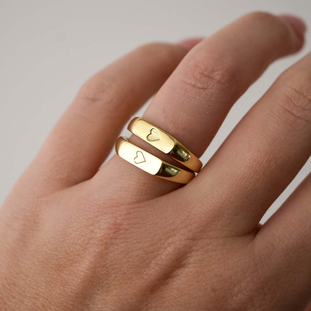 Two Hearts Top Ring